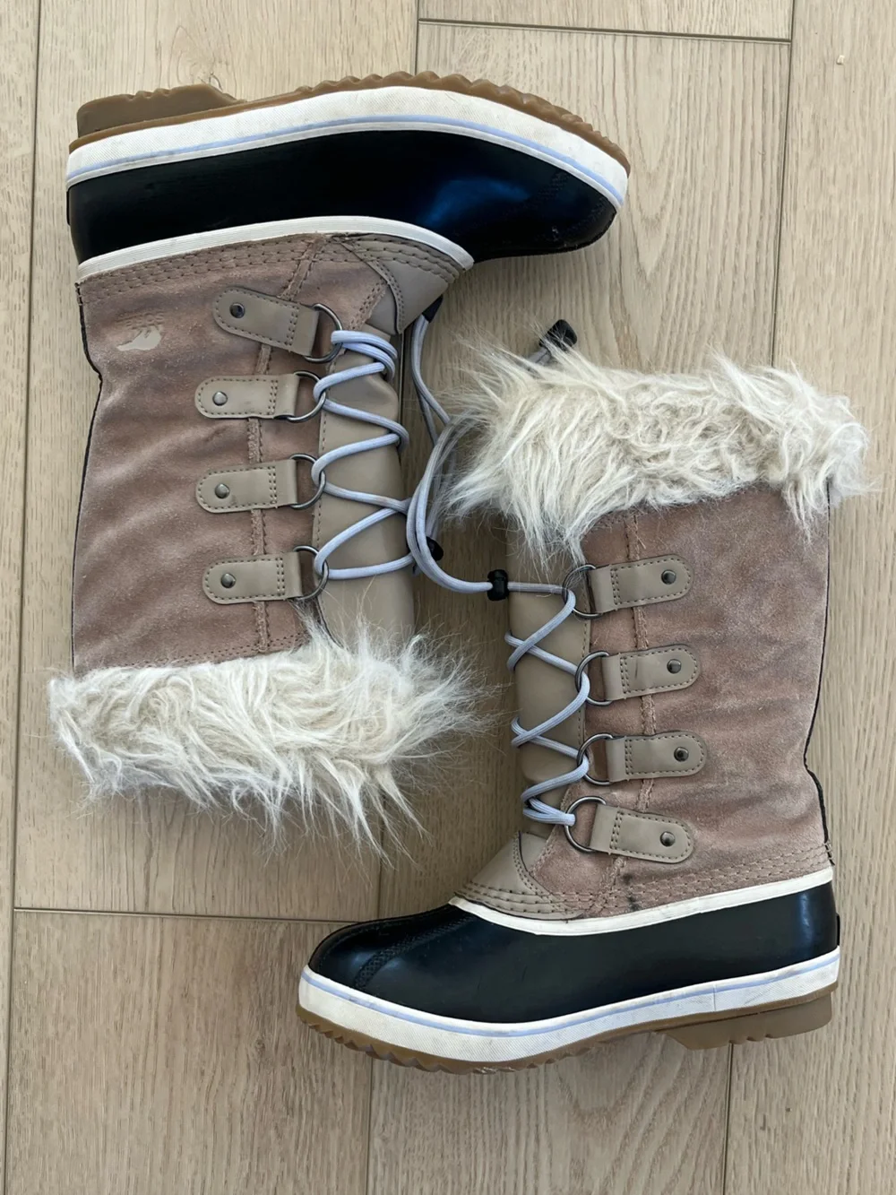 Sorel Kids' Joan of Arc Waterproof Duck Boot Omega Taupe Gum 2 Winter Snow SZ 4